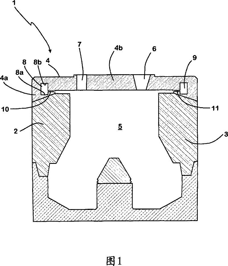 Casting mould, process and device for casting metal melts