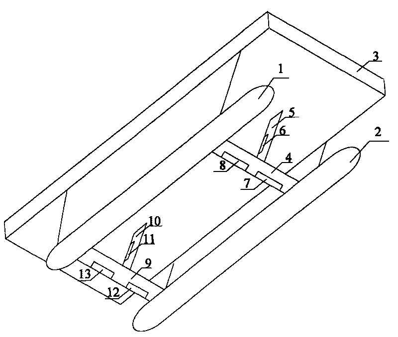 Multifunctional control device of small waterline plane ship hydrofoil and column rudder
