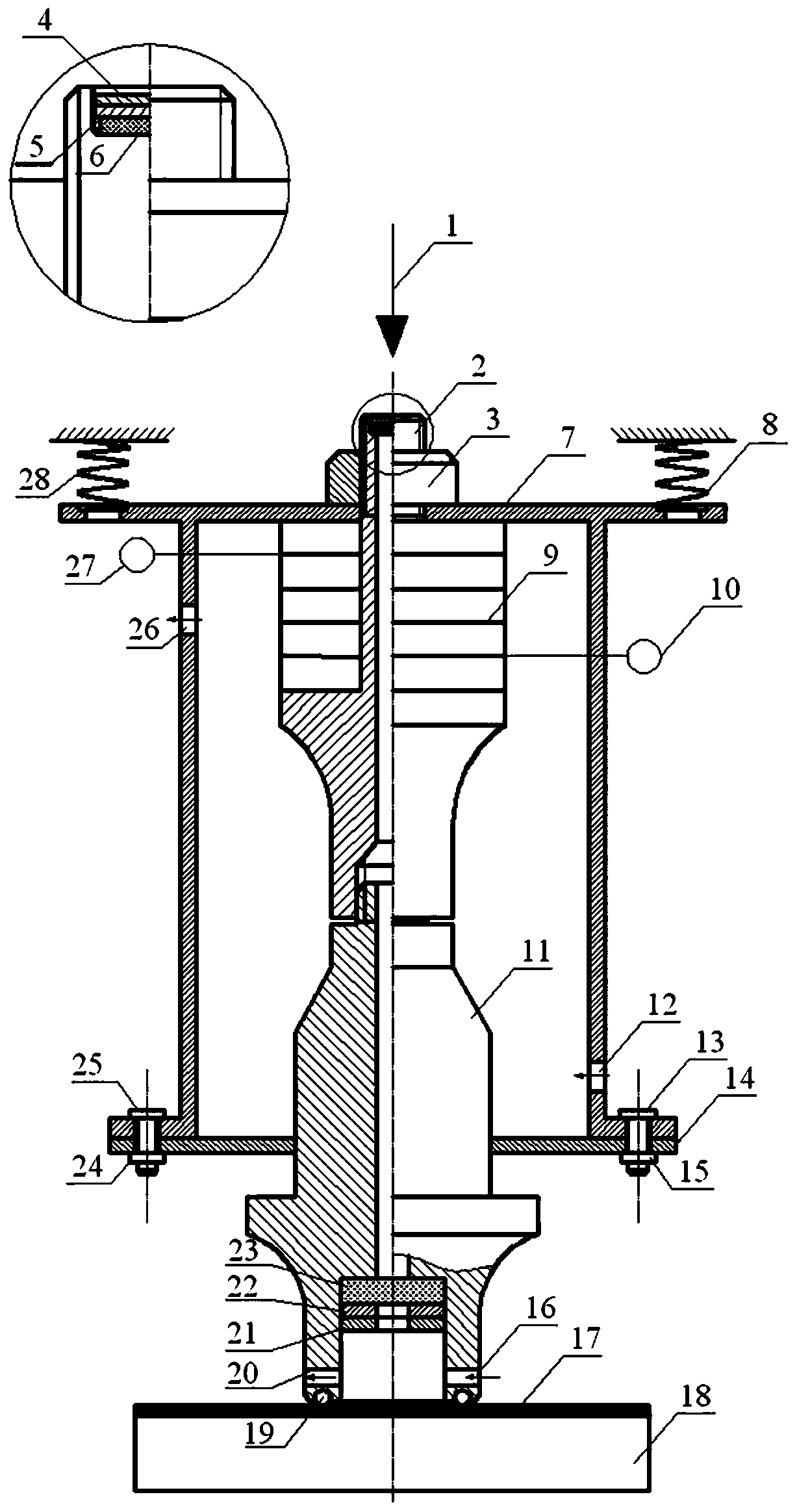 Ultrasonic vibration device for coaxial ultrasonic-assisted laser shot peening