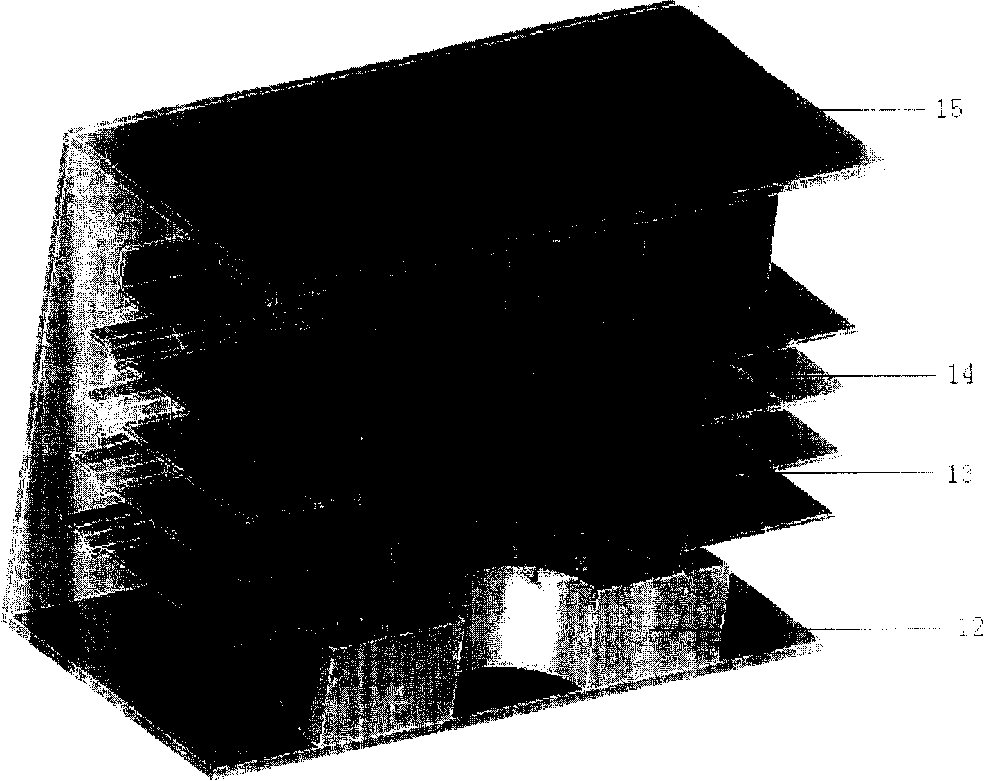 Forced-convection asymmetrical radiator