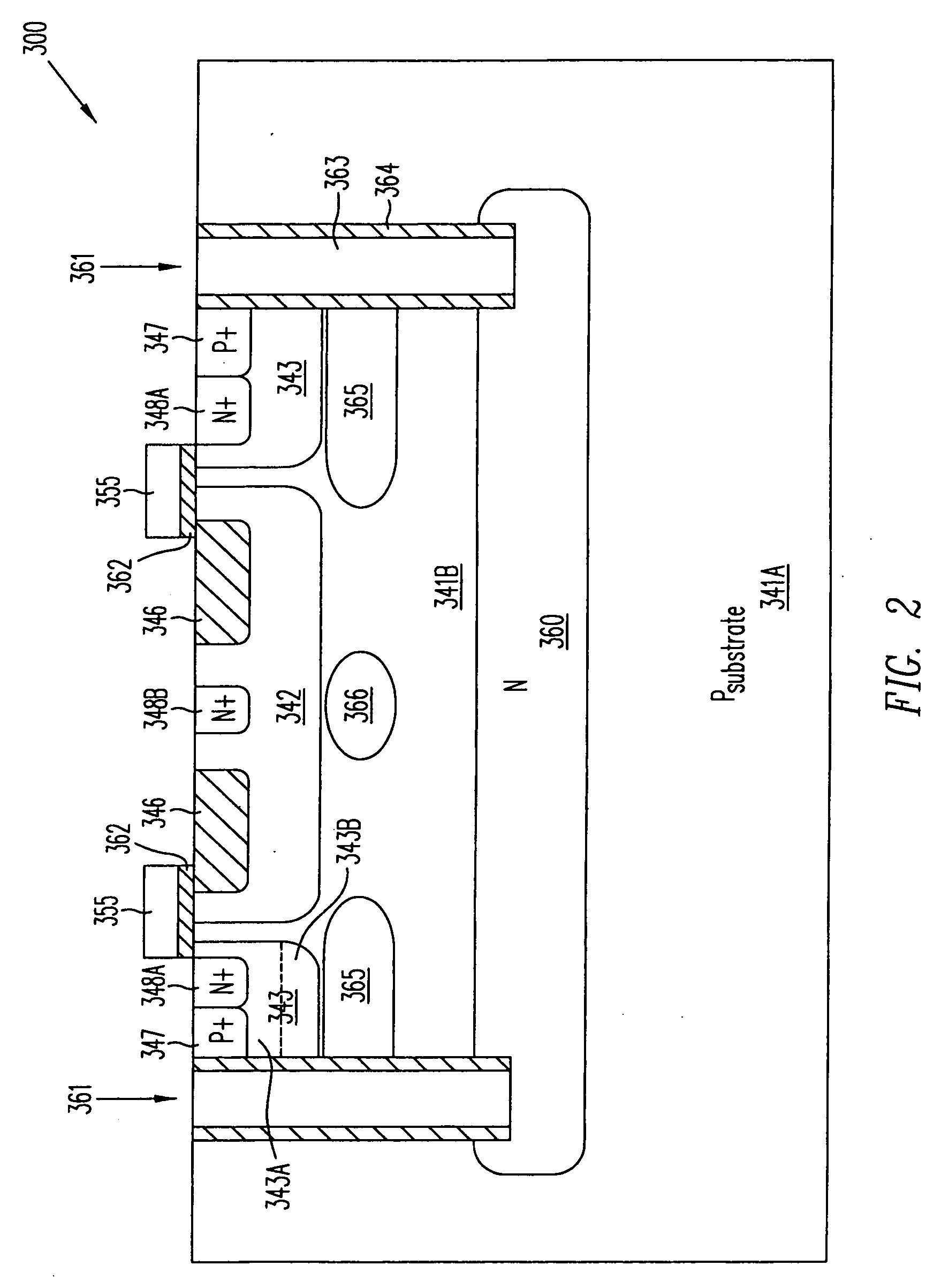 Isolated quasi-vertical DMOS transistor