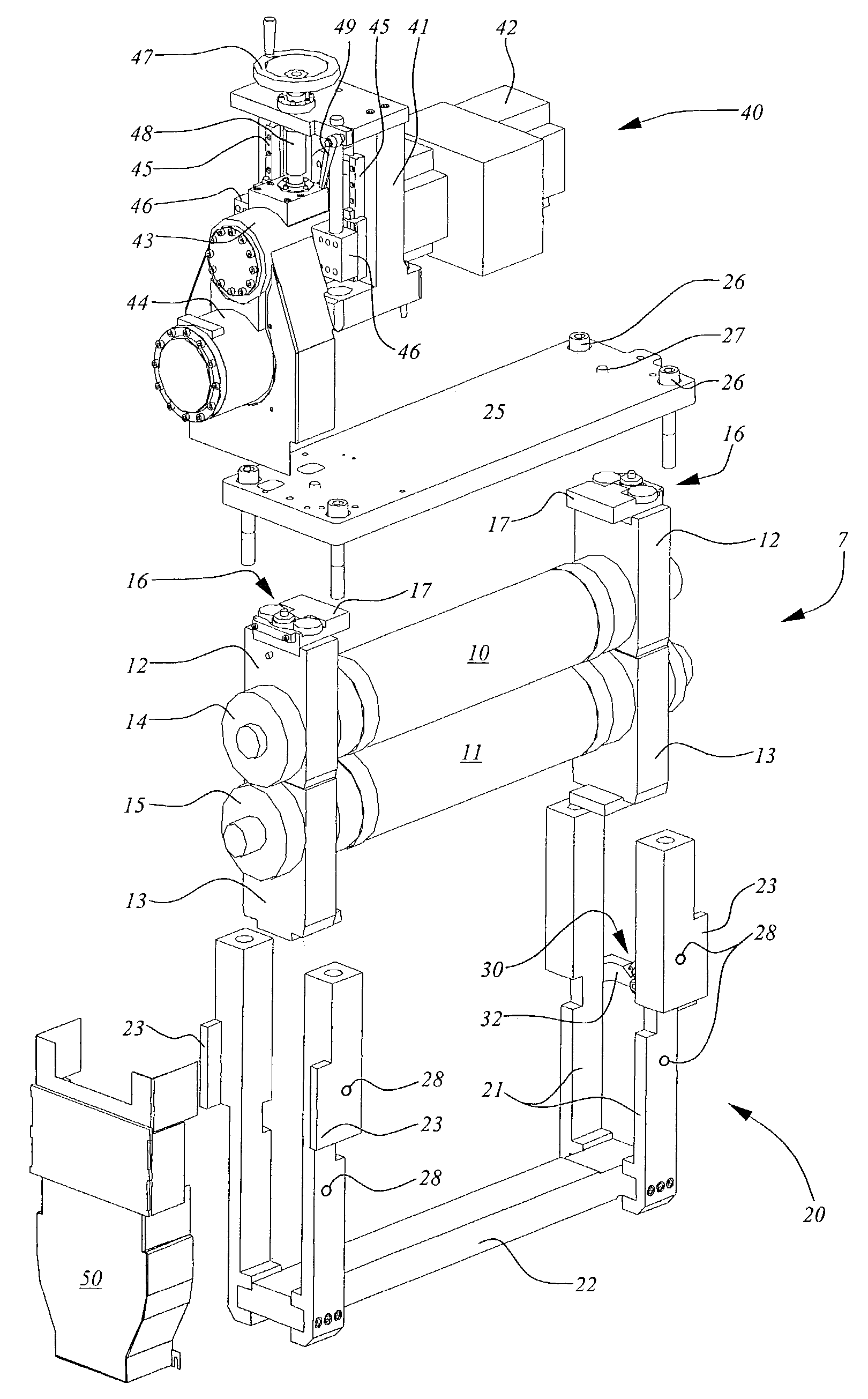 Device for rotary converting a web or sheet matter