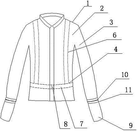 Garment suitable for being worn by student