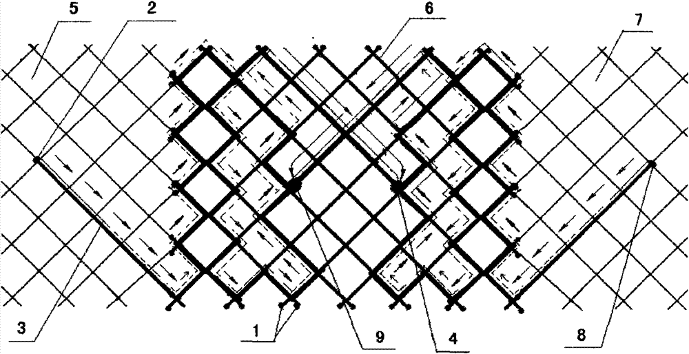 Net soft splicing manufacturing method for splicing adjacent two copper alloy chain link fences