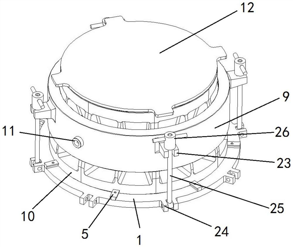 Forming mold for power turbine casing wax model