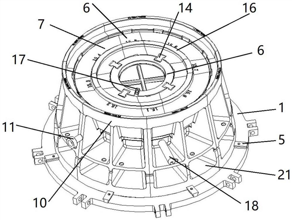 Forming mold for power turbine casing wax model