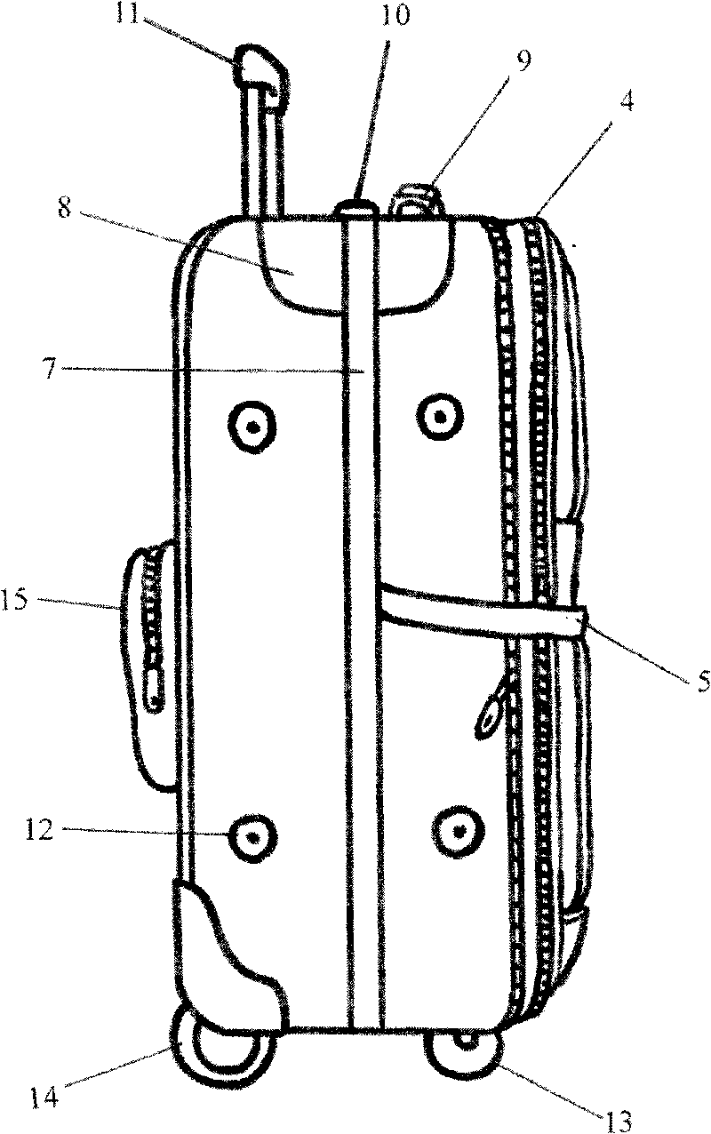 Draw-bar box provided with parallel connection zippers, shroud ring and buckling band