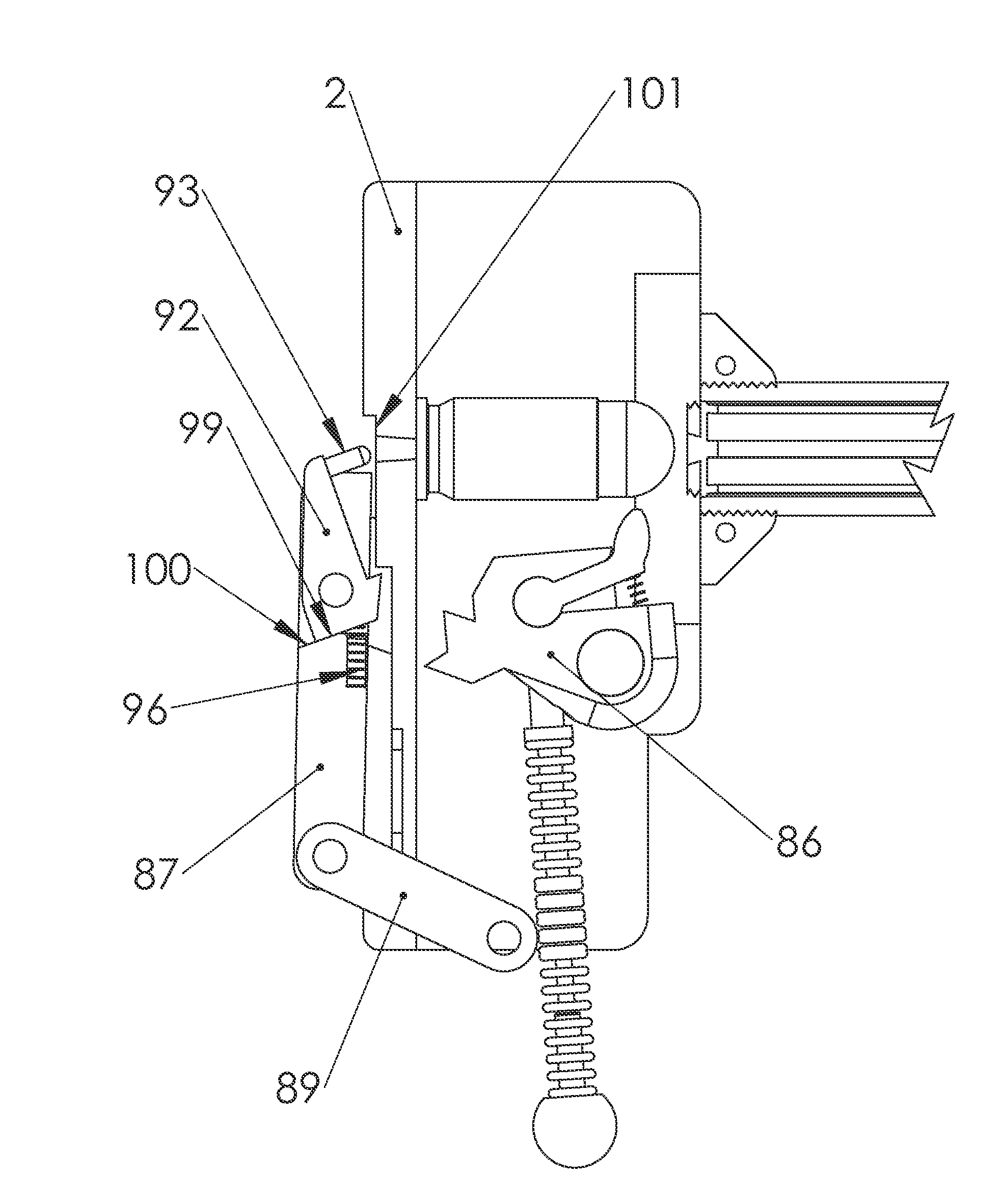 Handheld firearms with indexed magazine and compact firing mechanism