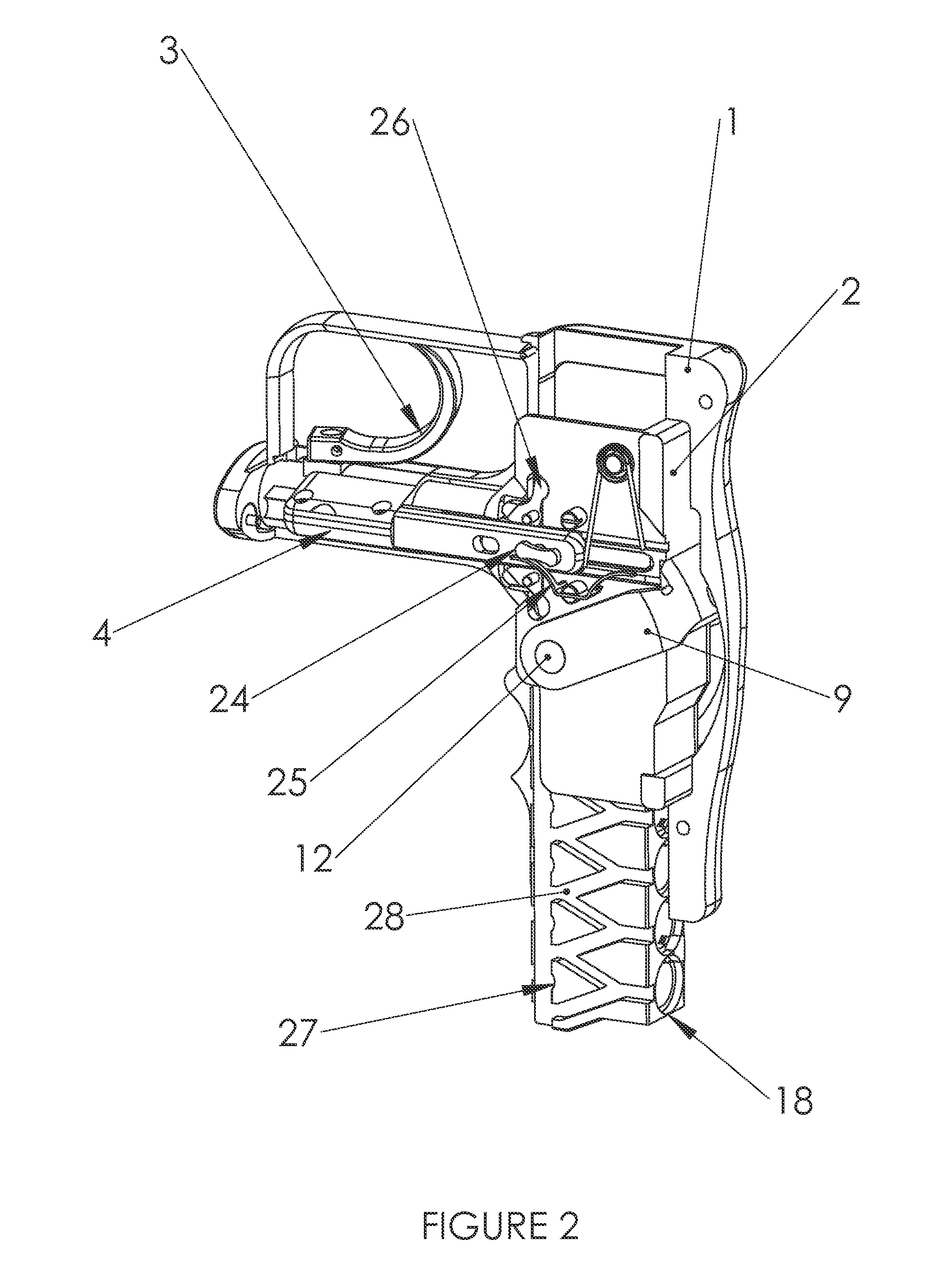 Handheld firearms with indexed magazine and compact firing mechanism