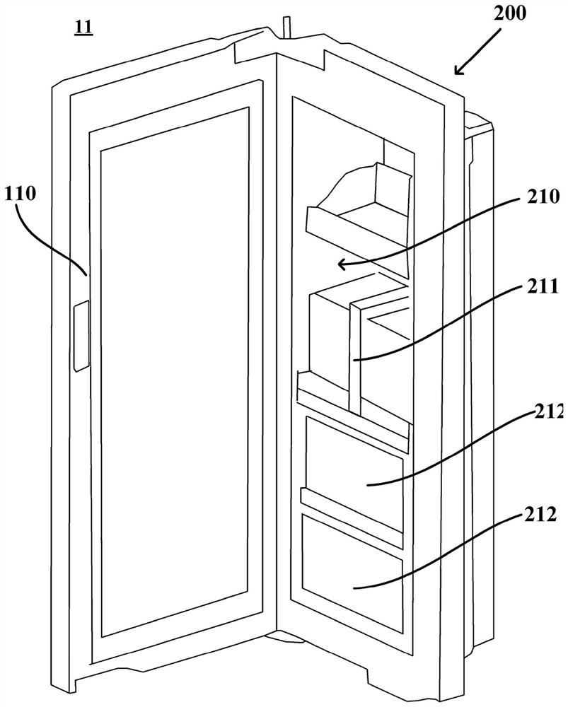 Refrigerator with storage space formed on door body