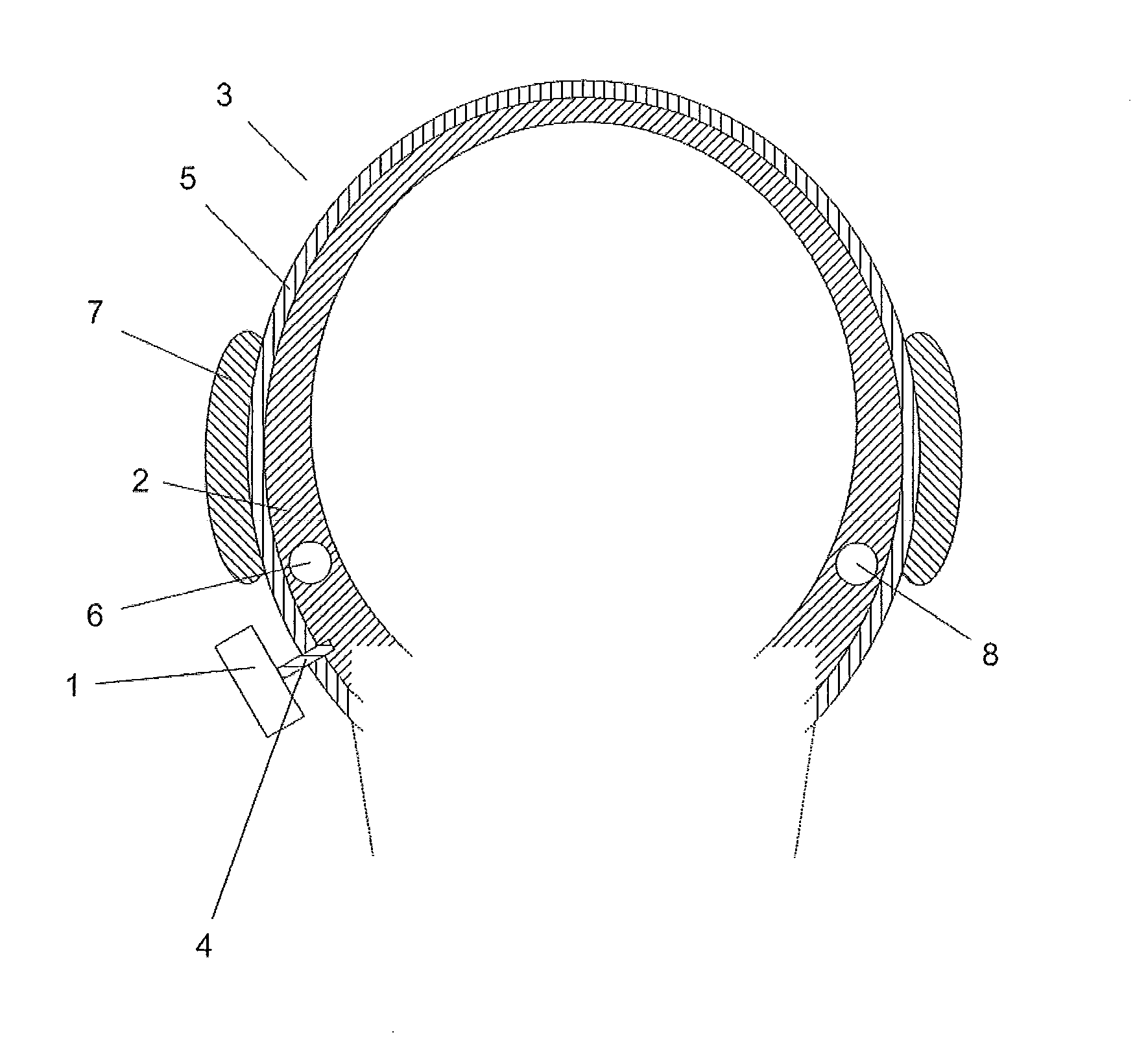 Device and method for applying a vibration signal to a human skull bone