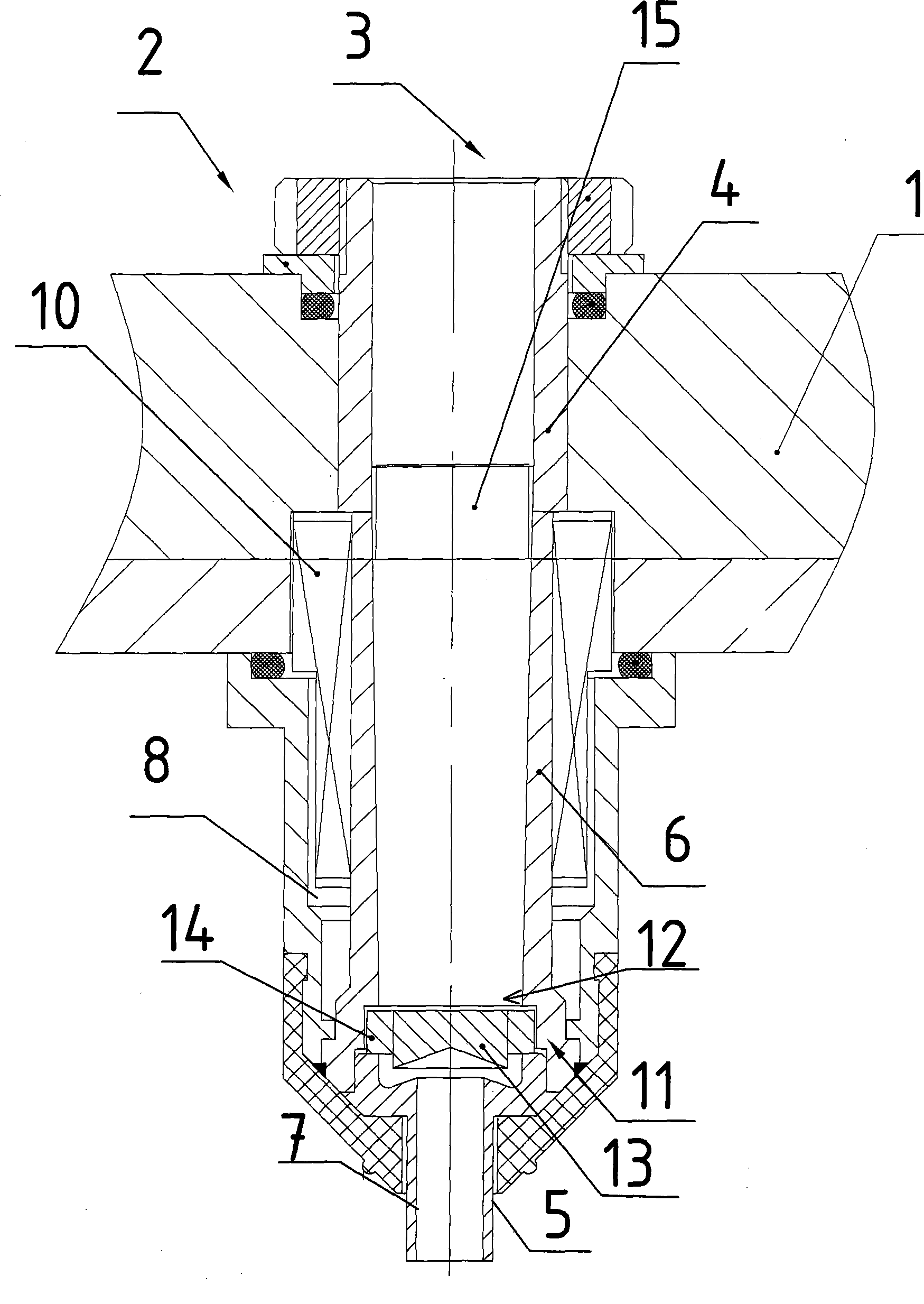 Water-cooling injection nozzle structure for plug-in hot box