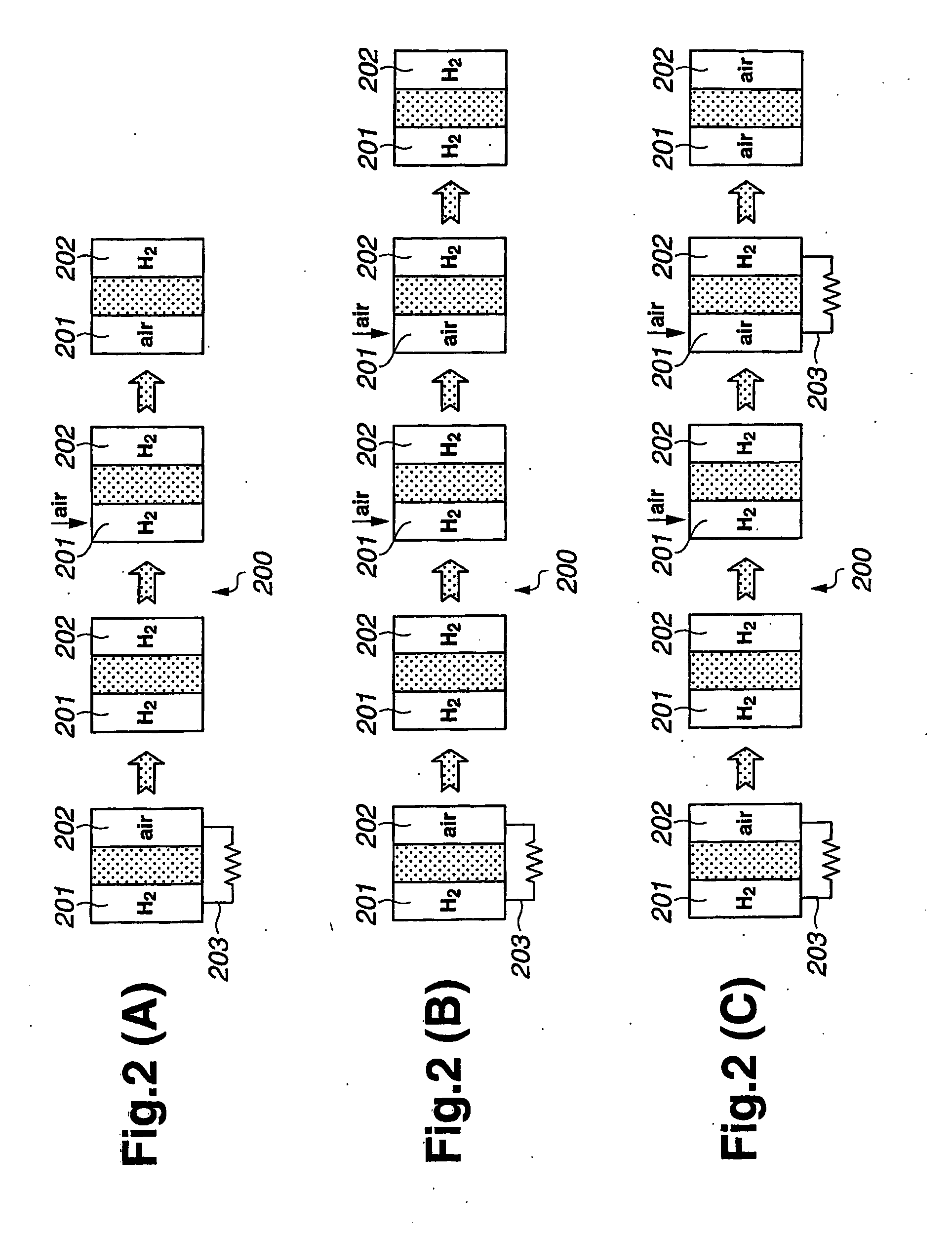 Fuel cell system with regeneration of electrode activity during start or stop
