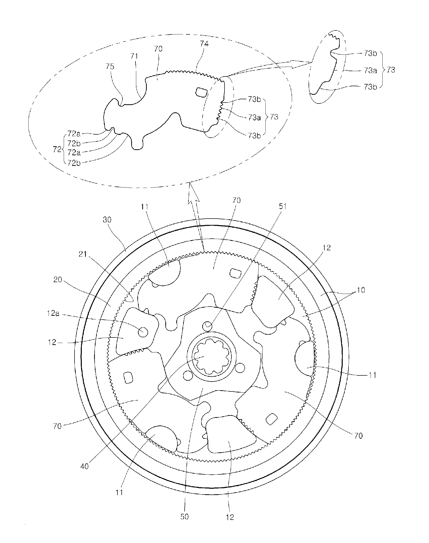 Reclining device of seat for vehicle