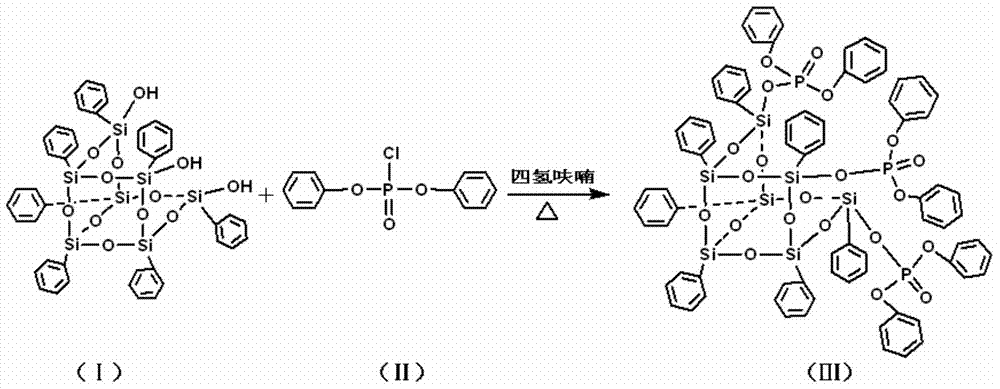 Triphosphate polyhedral oligomeric silsesquioxane flame retardant and preparation method thereof