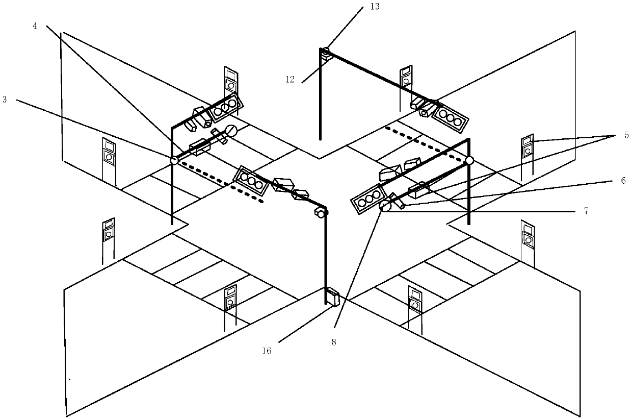 Detection virtual system for warning violation of laws of pedestrians