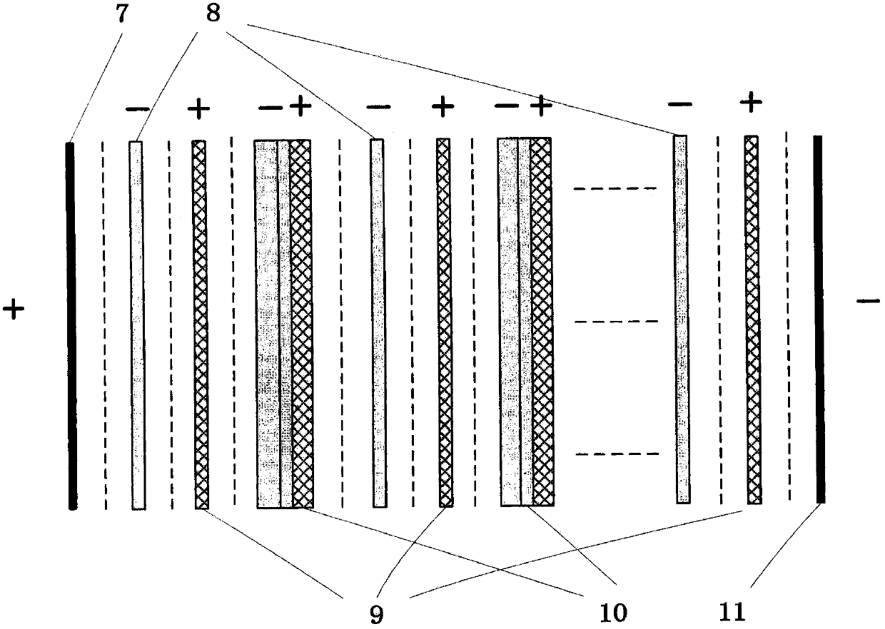 Apparatus for electrically regenerating H type cation bed failure cation exchange resin through bipolar membrane method