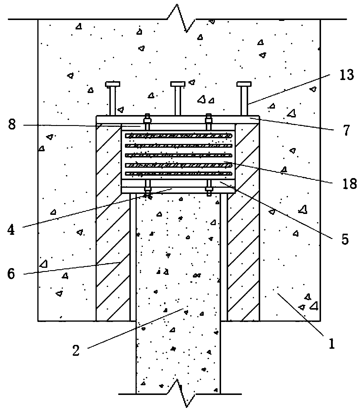 Integral abutment-concrete filled steel tube pile joint with laminated rubber and construction method