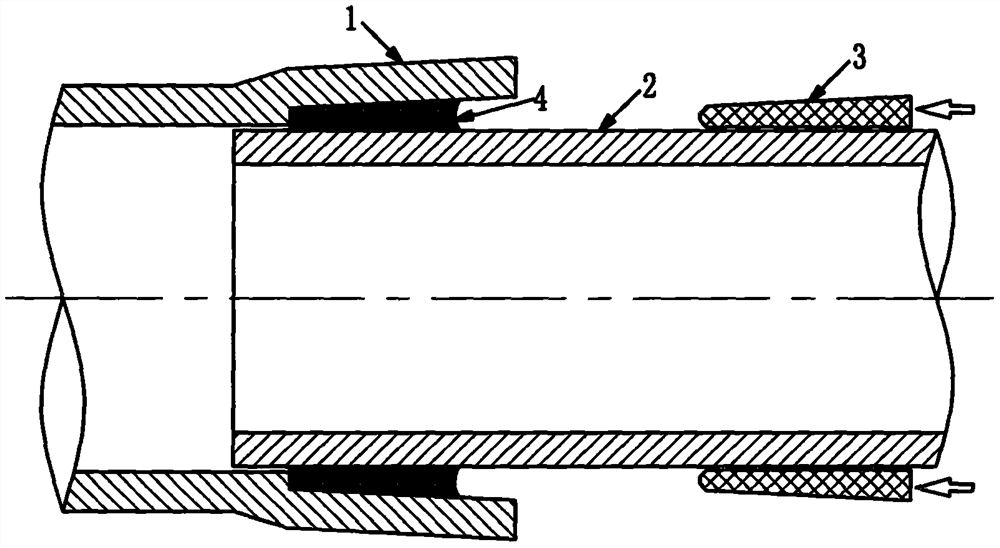 Glass fiber reinforced plastic pipeline fitting socket-and-spigot gluing method