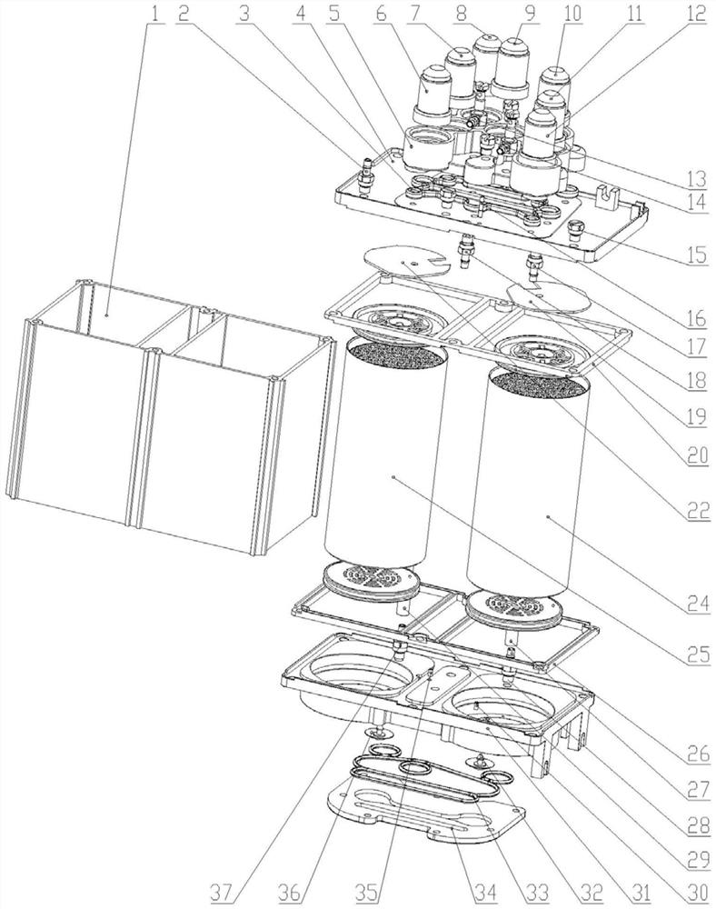 Molecular sieve oxygen generation mechanism of portable oxygen generator