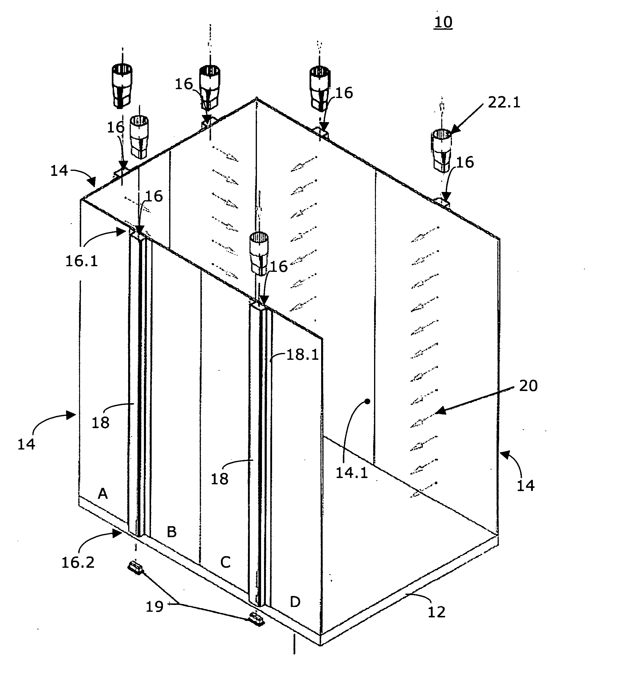 Elevator cabin with integrated ventilation system