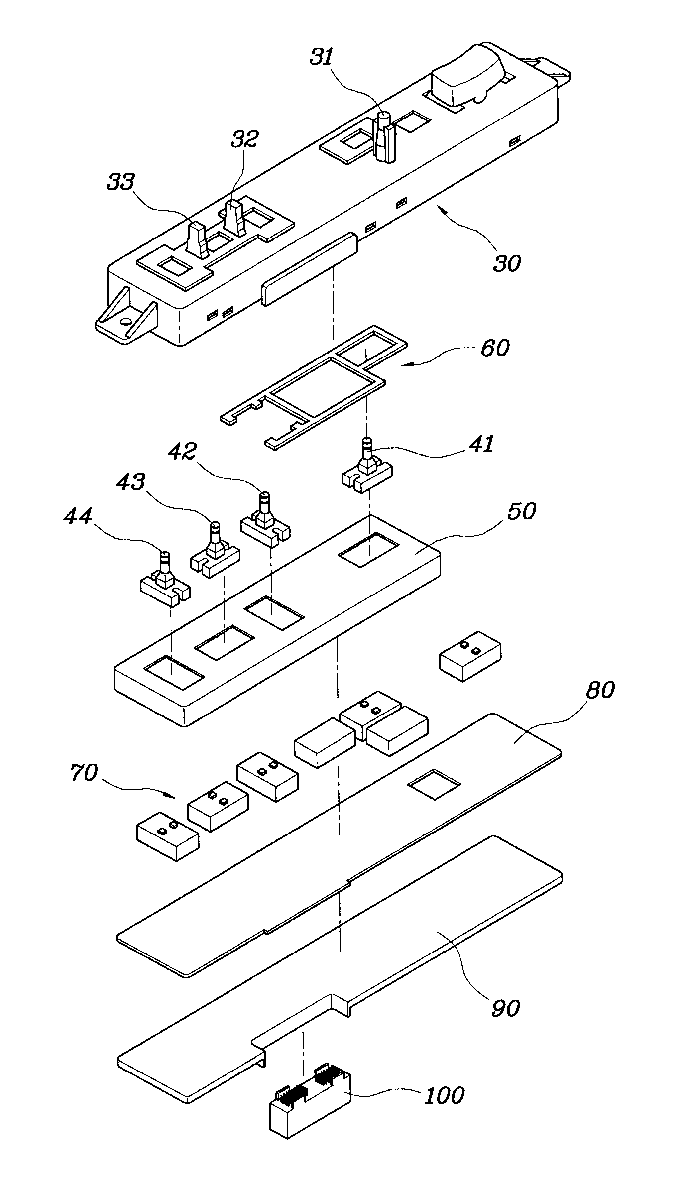 Switch apparatus for adjusting power seat in vehicle