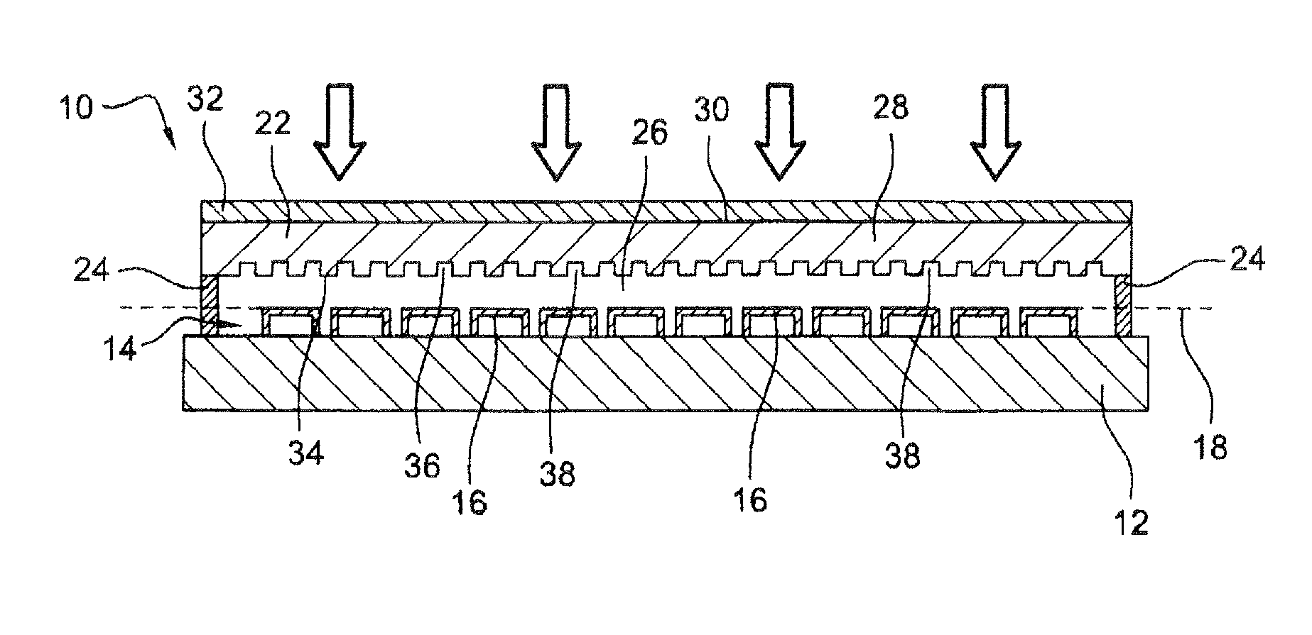 Infrared detector comprising a package integrating at least one diffraction grating