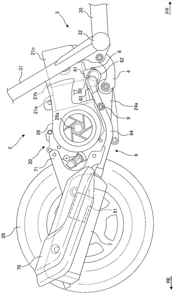 Arrangement Structure of Exhaust Gas Sensor and Motorcycle