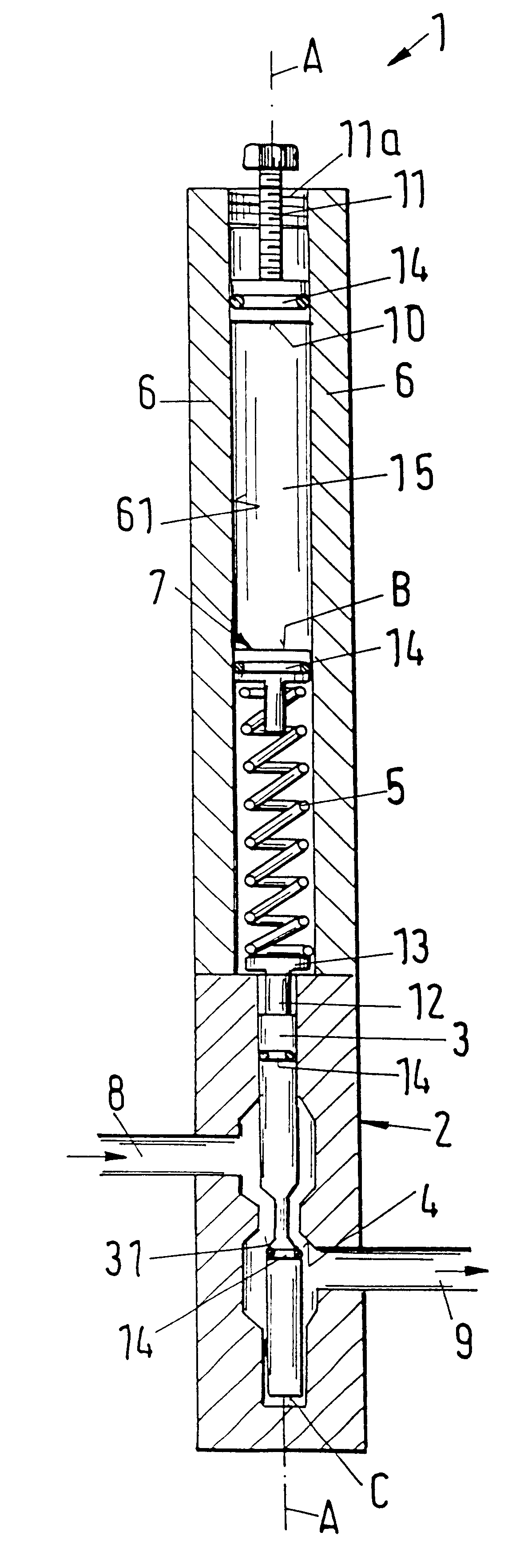 Pressure limiting valve