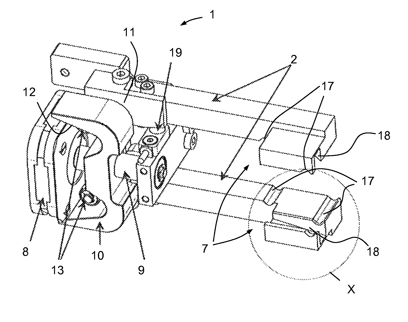 Gripper device for transporting racks