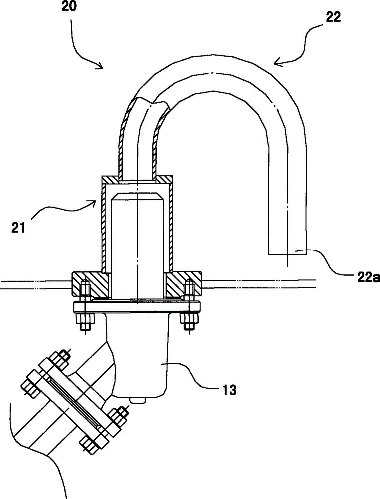 Discharging device and tank body with same