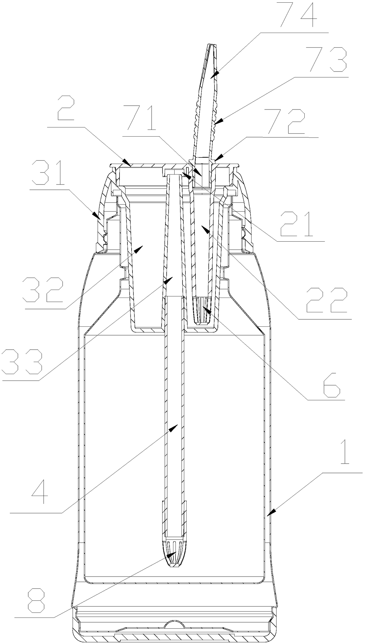 Cup with filtering device