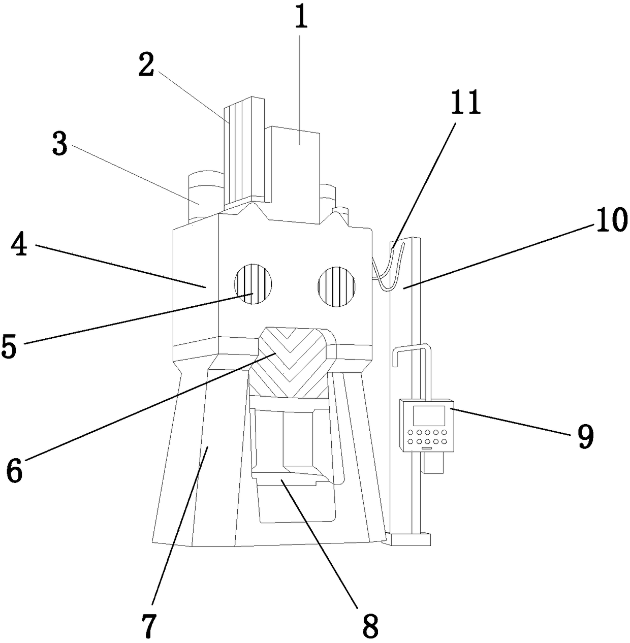 Novel chopping device of forging machine