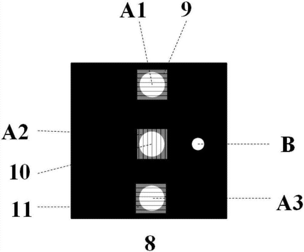 Three-view-field digital holographic detection device and method based on two-dimensional period grating and point diffraction