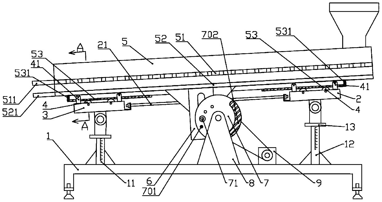Vibration device for automatically separating isolation ring and material handle