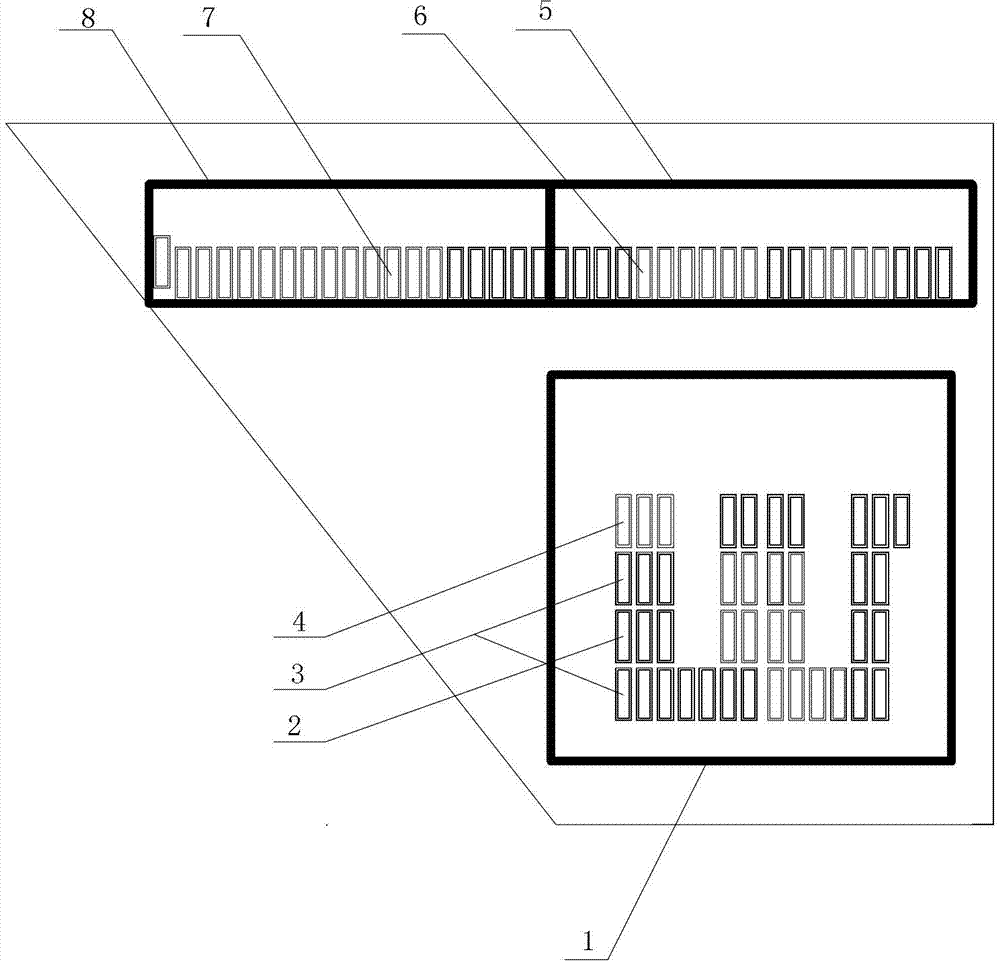 W-shaped flame boiler gap type OFA (over fire air) device arranged above arch wing wall