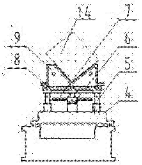 Assembling and scraping device for square hole of spindle box, assembling and scraping method and product assembling method