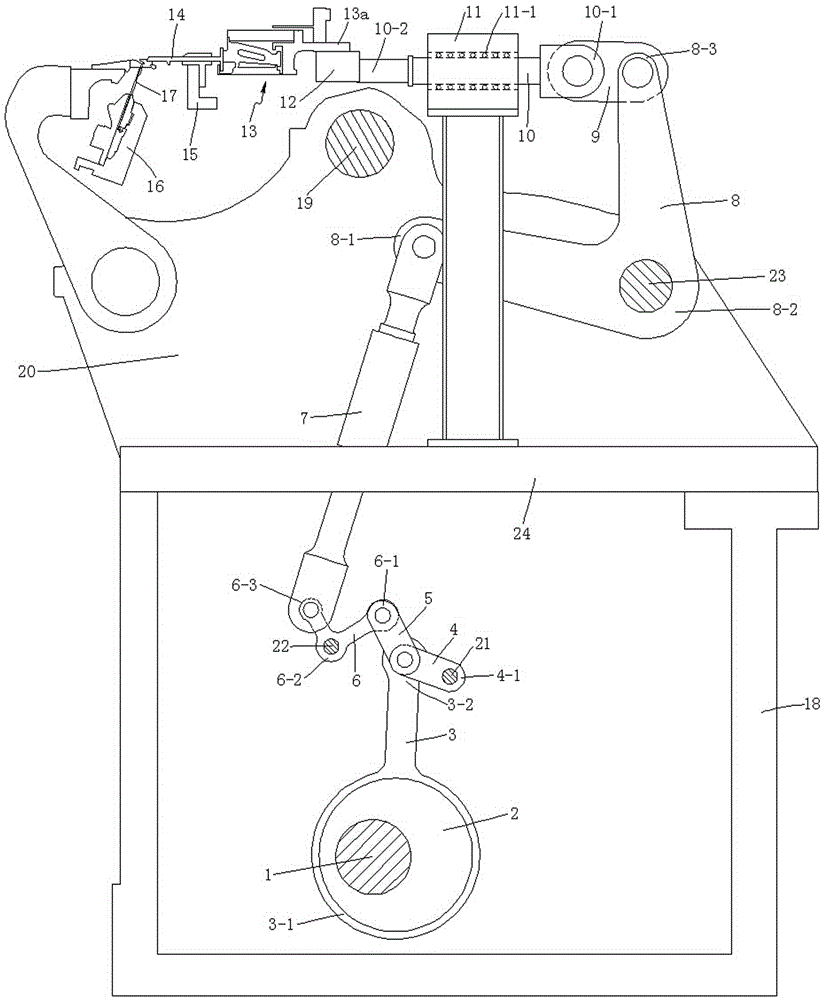 Needle-pressing mechanism for warp-knitting machine
