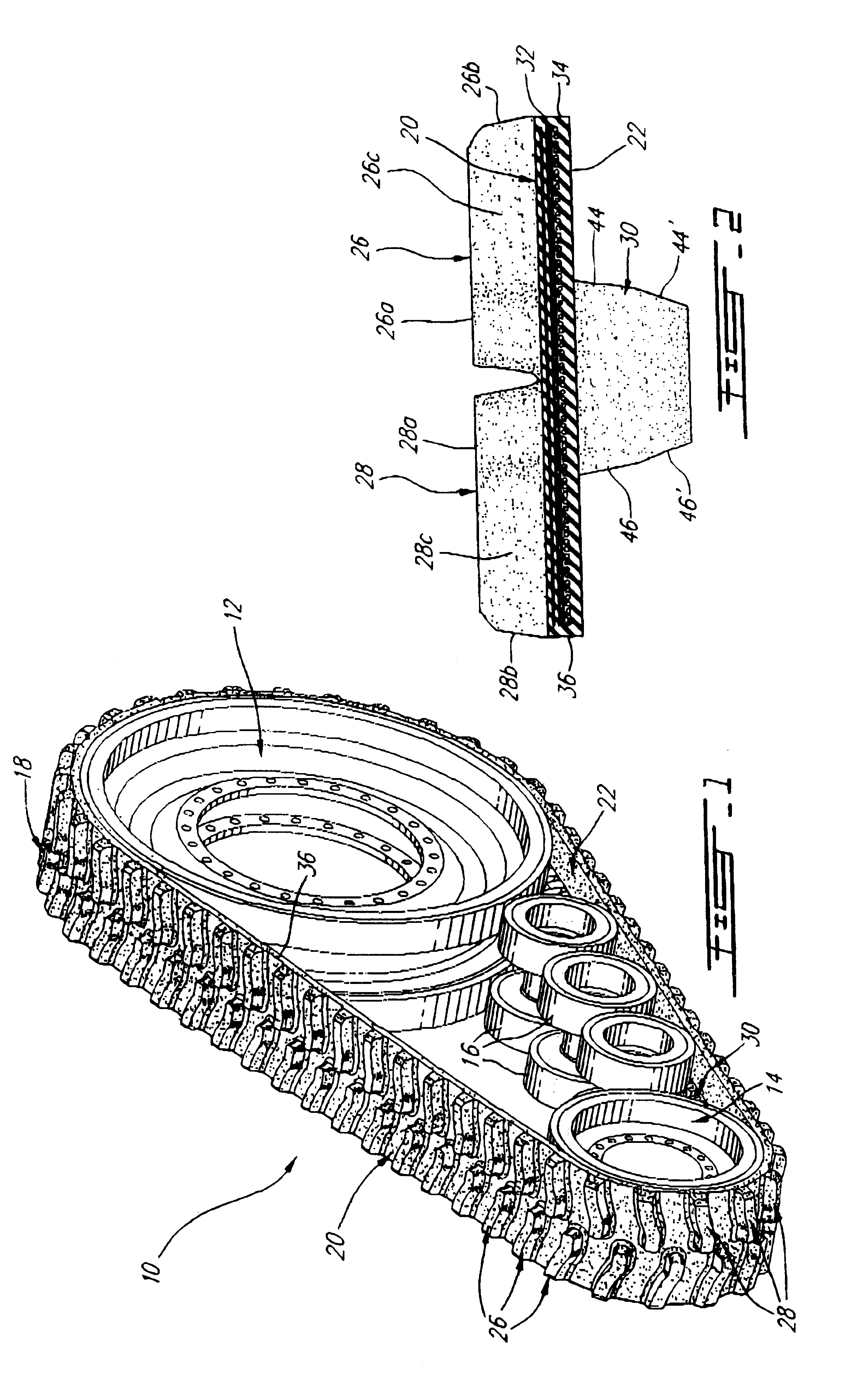 Endless belt for use with heavy duty track vehicles