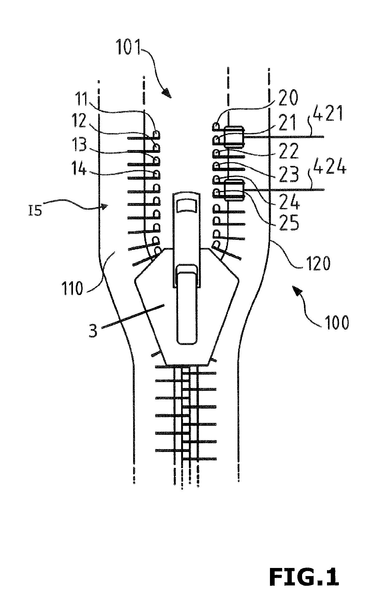 Device for controlling a closure system of an article and corresponding article