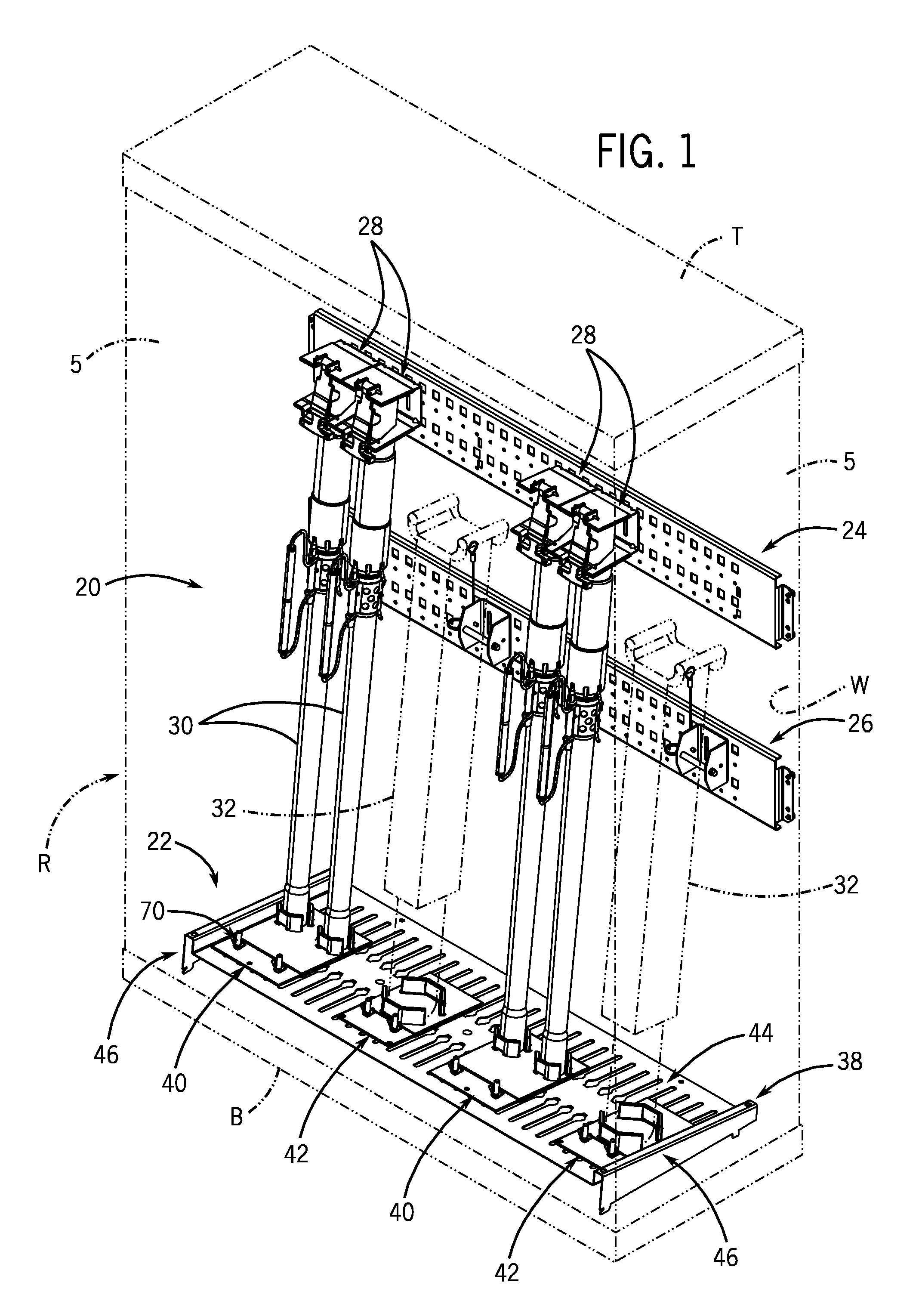 Support arrangement for the lower end of an upright elongated article, such as a firearm or related accessory