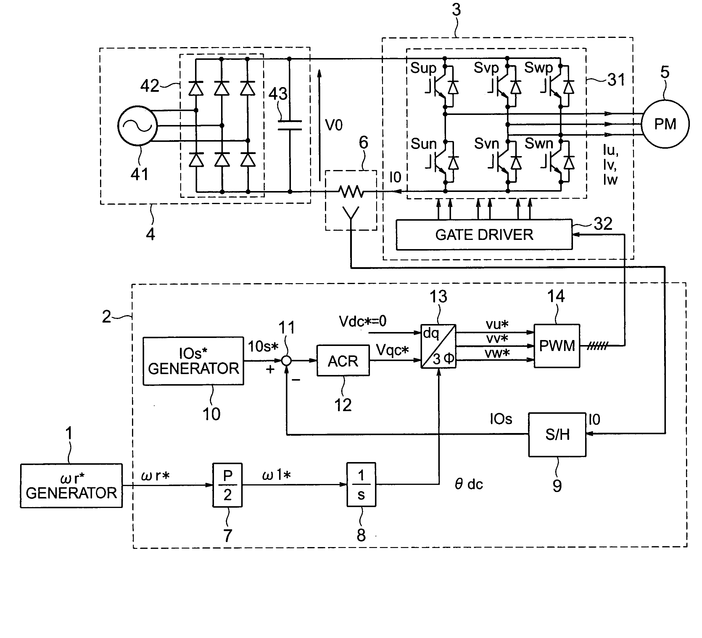 Motor drive system for AC motors