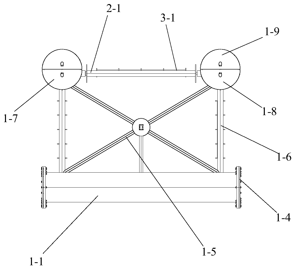 Stable-posture multi-degree-of-freedom controllable pod type underwater dragging body