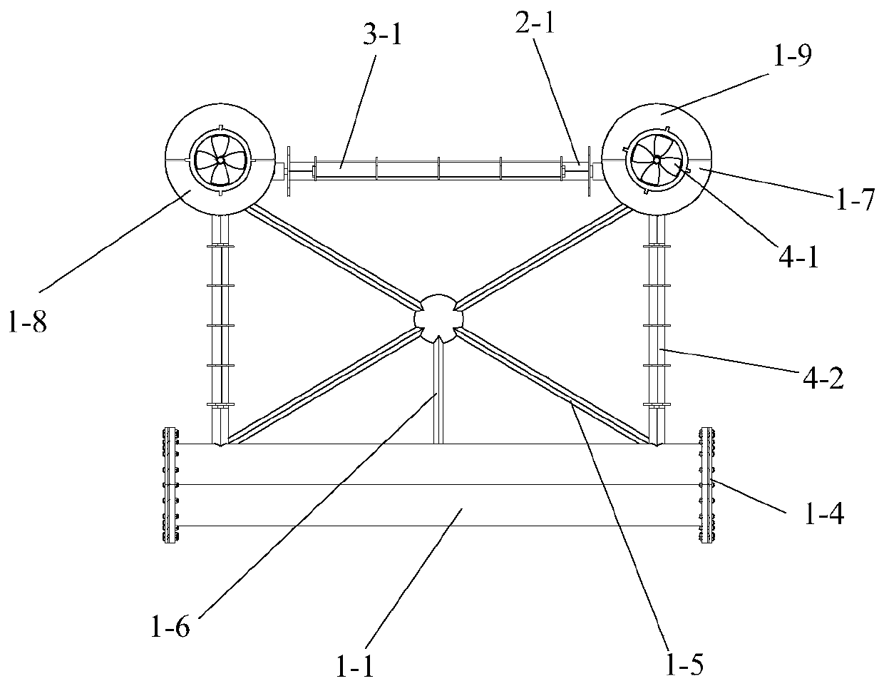 Stable-posture multi-degree-of-freedom controllable pod type underwater dragging body