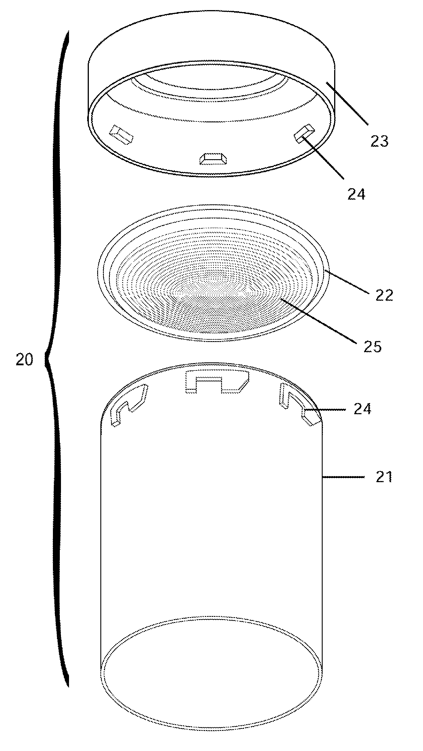 Medication container with Fresnel lens