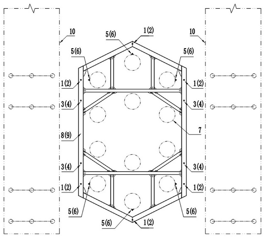 Installation method for inner support of lock catch steel pipe or steel sheet pile cofferdam