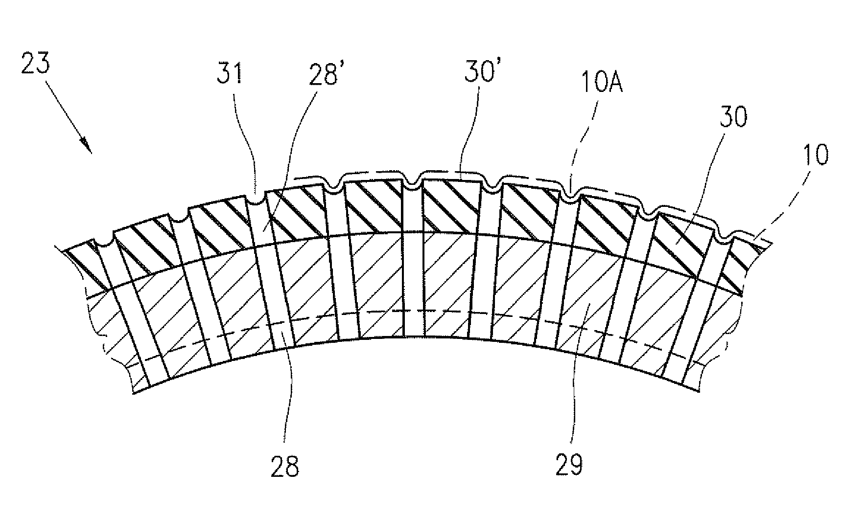 Method and apparatus for corrugating and winding up rolls of plastic film