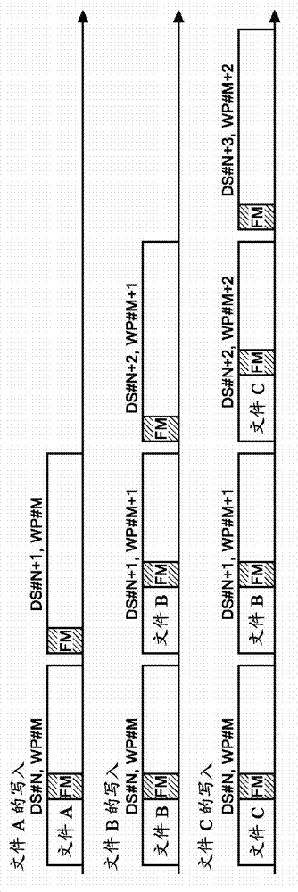 Tape storage device and writing method for same