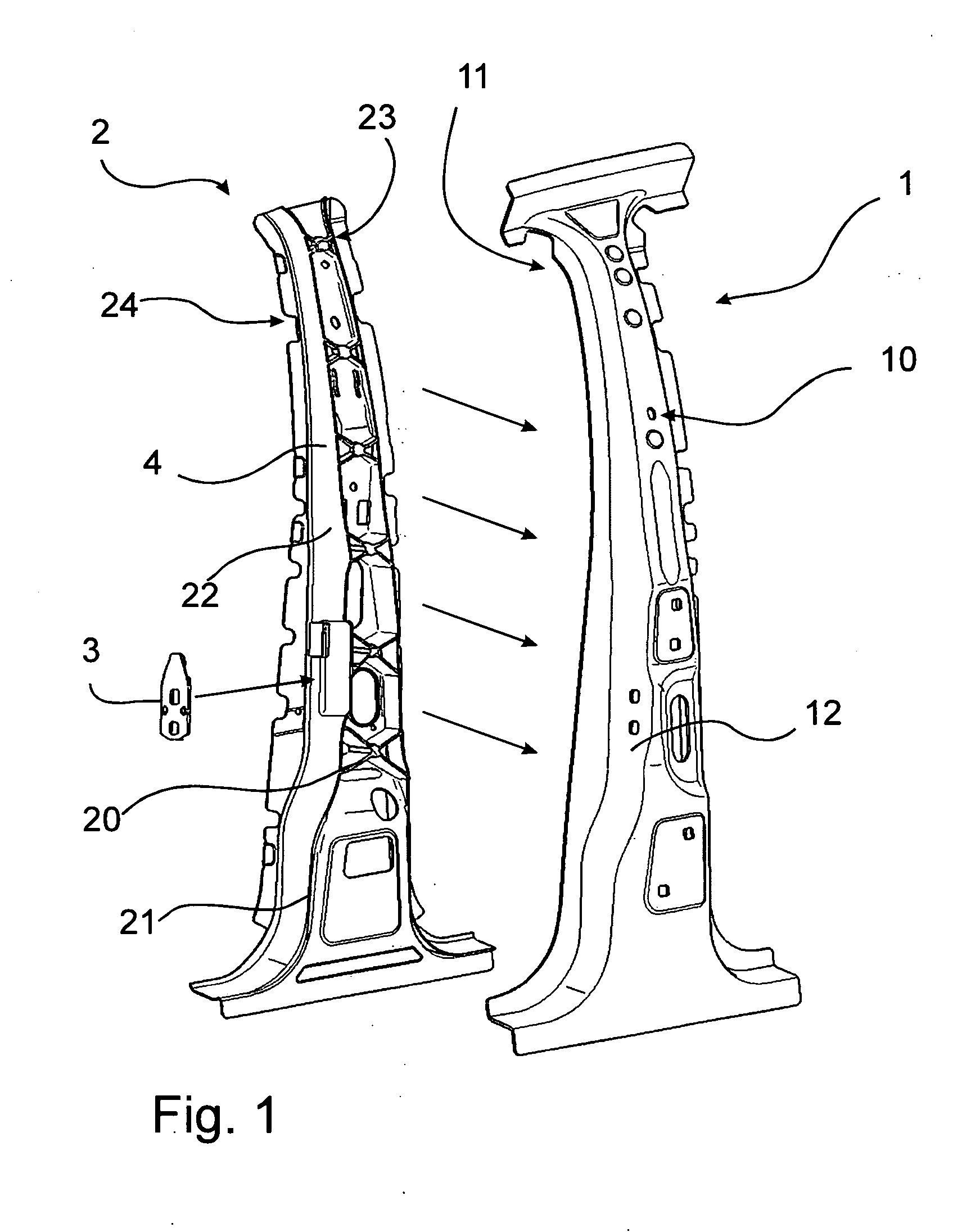 Vehicle part with structural reinforcement part