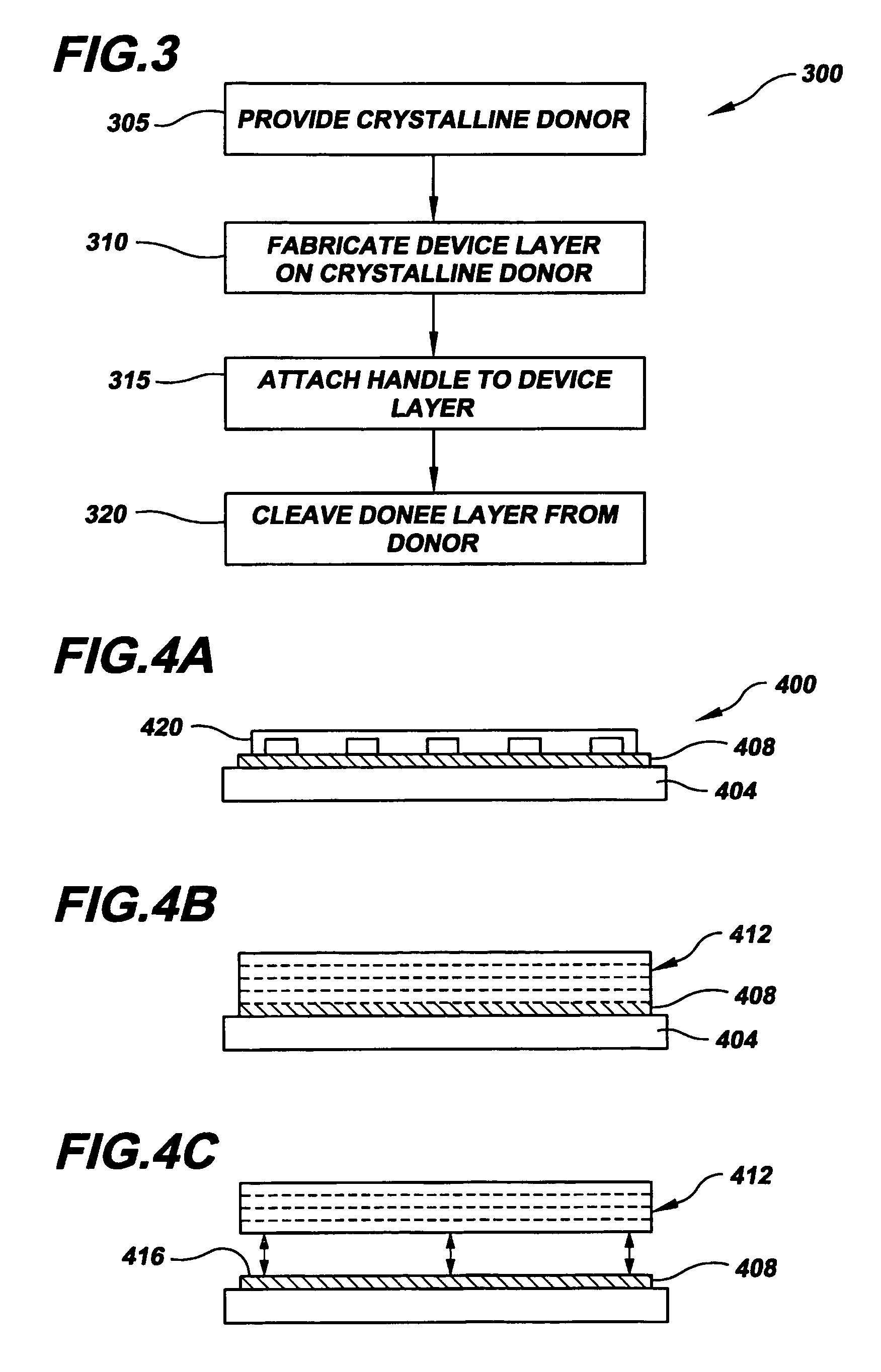 System and method for manufacturing thick and thin film devices using a donee layer cleaved from a crystalline donor